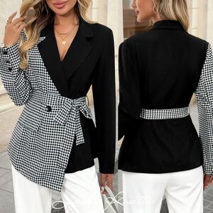 Stylish Black and White Women's Blazer